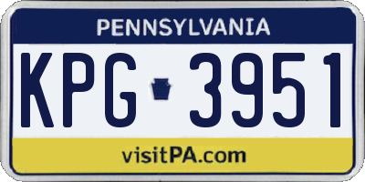 PA license plate KPG3951