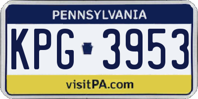 PA license plate KPG3953