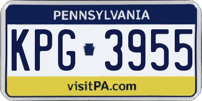 PA license plate KPG3955