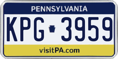 PA license plate KPG3959