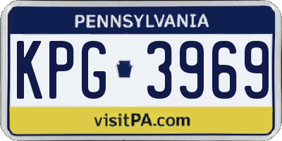 PA license plate KPG3969