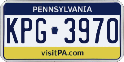PA license plate KPG3970
