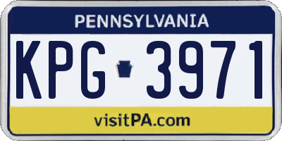 PA license plate KPG3971