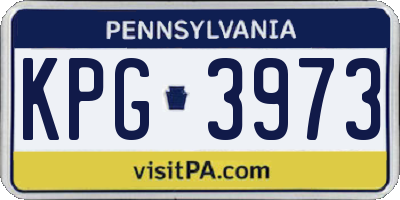 PA license plate KPG3973