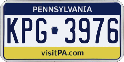 PA license plate KPG3976
