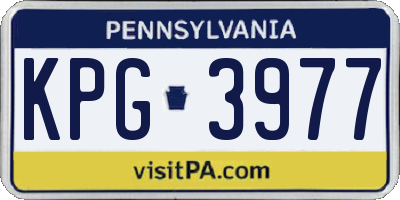 PA license plate KPG3977