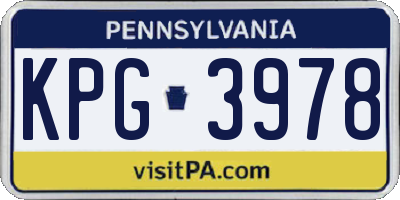 PA license plate KPG3978