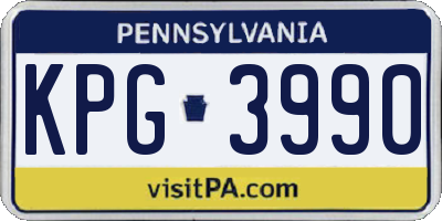 PA license plate KPG3990