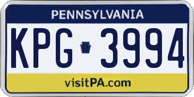 PA license plate KPG3994