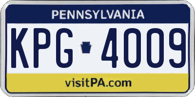 PA license plate KPG4009