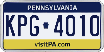 PA license plate KPG4010