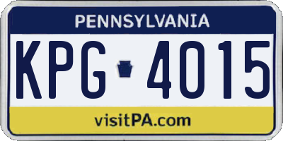 PA license plate KPG4015