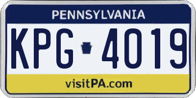 PA license plate KPG4019