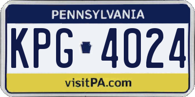 PA license plate KPG4024