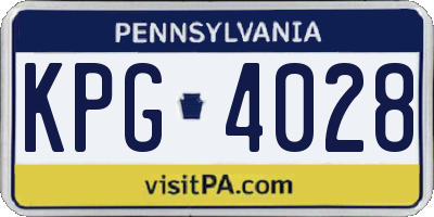 PA license plate KPG4028