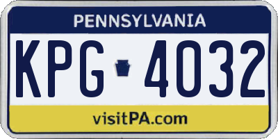 PA license plate KPG4032