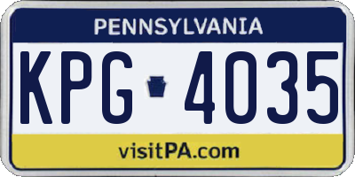 PA license plate KPG4035
