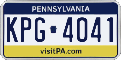 PA license plate KPG4041