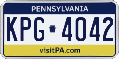 PA license plate KPG4042