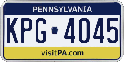 PA license plate KPG4045