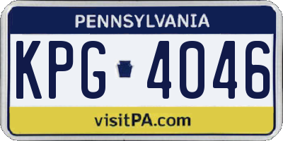 PA license plate KPG4046