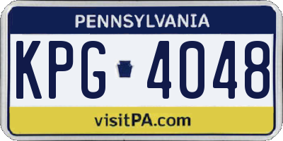PA license plate KPG4048