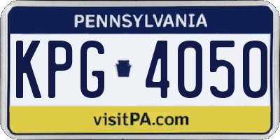 PA license plate KPG4050