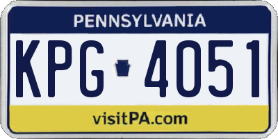 PA license plate KPG4051