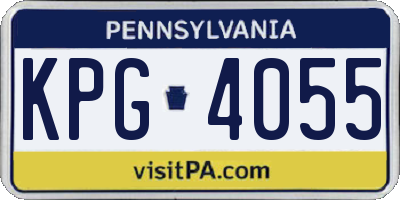 PA license plate KPG4055
