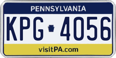 PA license plate KPG4056