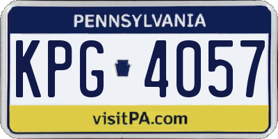 PA license plate KPG4057