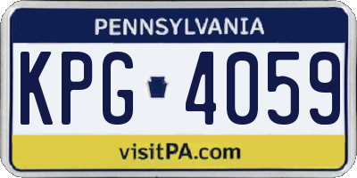 PA license plate KPG4059