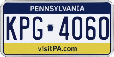 PA license plate KPG4060
