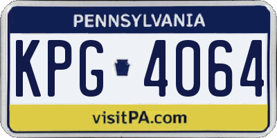 PA license plate KPG4064