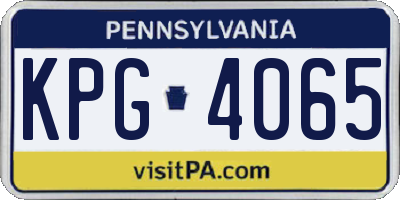 PA license plate KPG4065