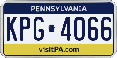 PA license plate KPG4066