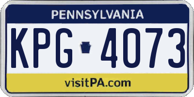PA license plate KPG4073