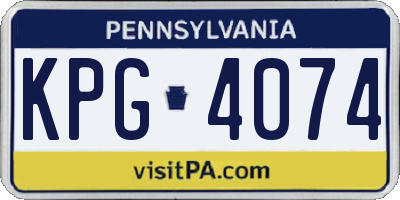 PA license plate KPG4074