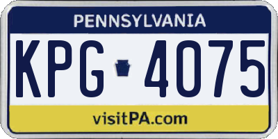 PA license plate KPG4075