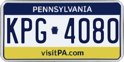 PA license plate KPG4080