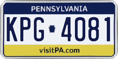 PA license plate KPG4081