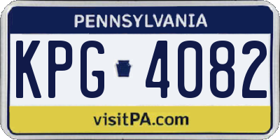 PA license plate KPG4082