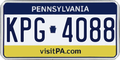 PA license plate KPG4088