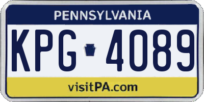 PA license plate KPG4089