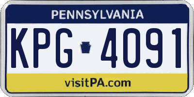 PA license plate KPG4091