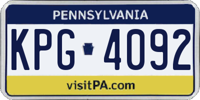 PA license plate KPG4092