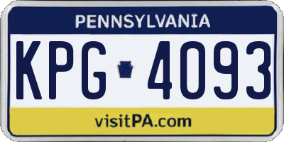 PA license plate KPG4093