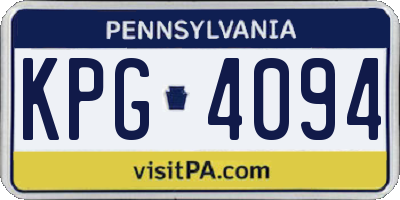 PA license plate KPG4094
