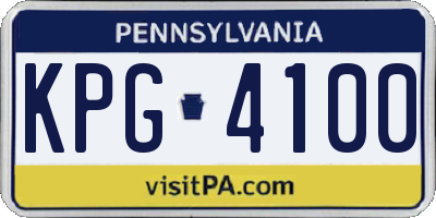 PA license plate KPG4100