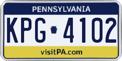 PA license plate KPG4102